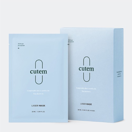 cutem [큐템] 레이저 마스크 세트 (28ml x 10EA) 민감한 피부를 위한 수분진정마스크